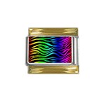 Rainbow Zebra Gold Trim Italian Charm (9mm)