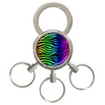 Rainbow Zebra 3-Ring Key Chain