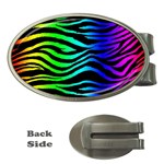 Rainbow Zebra Money Clip (Oval)