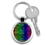 Rainbow Zebra Key Chain (Round)