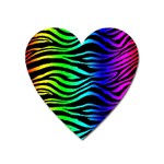 Rainbow Zebra Magnet (Heart)