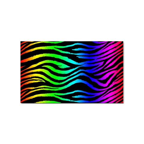 Rainbow Zebra Sticker Rectangular (10 pack) from ArtsNow.com Front