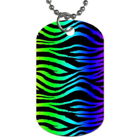 Rainbow Zebra Dog Tag (Two Sides) from ArtsNow.com Front