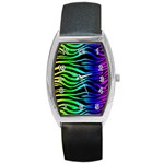 Rainbow Zebra Barrel Style Metal Watch