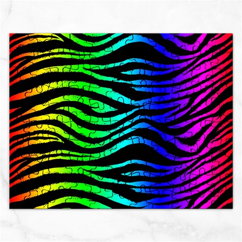 Rainbow Zebra Jigsaw Puzzle (Rectangular) from ArtsNow.com Front