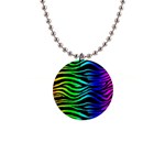 Rainbow Zebra 1  Button Necklace