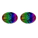 Rainbow Zebra Cufflinks (Oval)