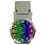 Rainbow Zebra Money Clip Watch