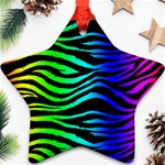Rainbow Zebra Star Ornament (Two Sides)