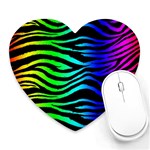 Rainbow Zebra Mousepad (Heart)