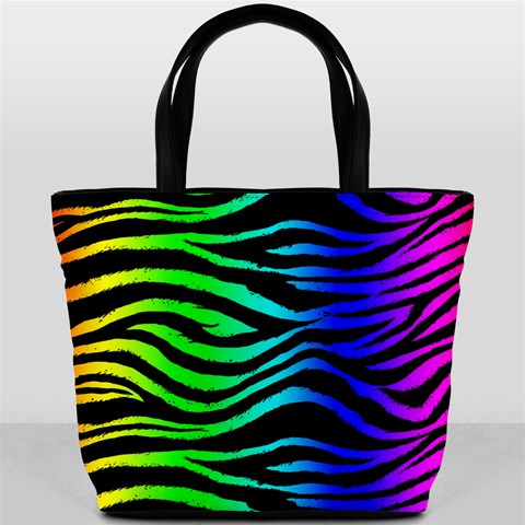 Rainbow Zebra Bucket Bag from ArtsNow.com Front