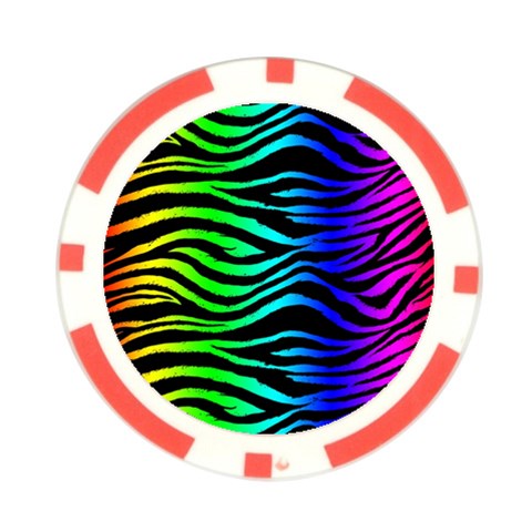 Rainbow Zebra Poker Chip Card Guard (10 pack) from ArtsNow.com Front