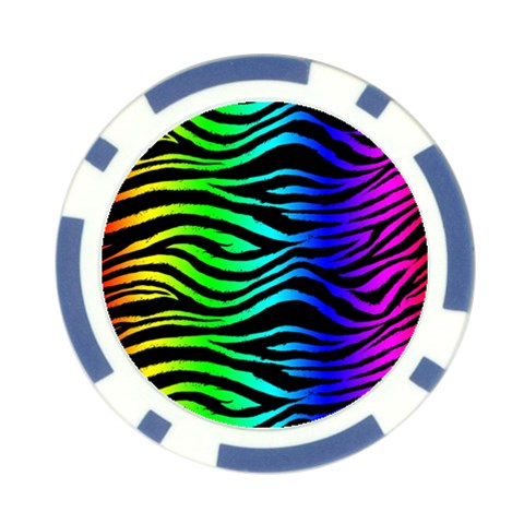 Rainbow Zebra Poker Chip Card Guard (10 pack) from ArtsNow.com Front