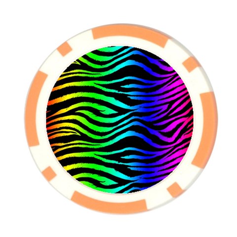 Rainbow Zebra Poker Chip Card Guard (10 pack) from ArtsNow.com Front
