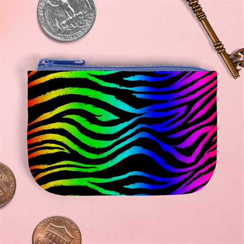 Rainbow Zebra Mini Coin Purse from ArtsNow.com Front