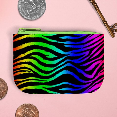 Rainbow Zebra Mini Coin Purse from ArtsNow.com Front