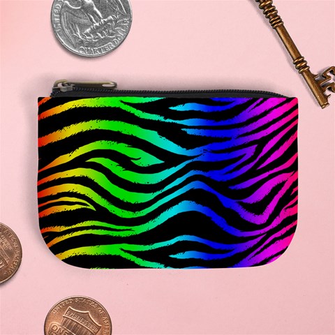 Rainbow Zebra Mini Coin Purse from ArtsNow.com Front