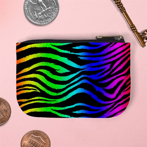 Rainbow Zebra Mini Coin Purse from ArtsNow.com Back