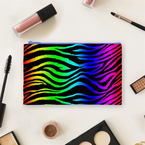 Rainbow Zebra Cosmetic Bag (Medium) from ArtsNow.com Front