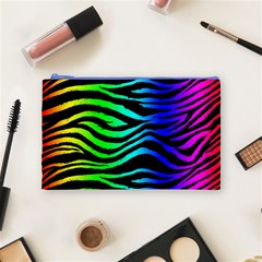 Rainbow Zebra Cosmetic Bag (Medium) from ArtsNow.com Front