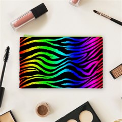 Rainbow Zebra Cosmetic Bag (Medium) from ArtsNow.com Front