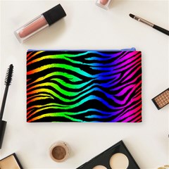 Rainbow Zebra Cosmetic Bag (Medium) from ArtsNow.com Back