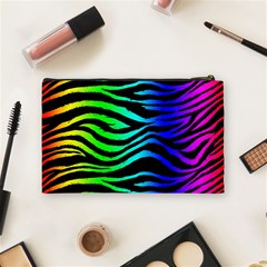 Rainbow Zebra Cosmetic Bag (Medium) from ArtsNow.com Back