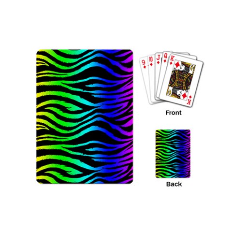 Rainbow Zebra Playing Cards (Mini) from ArtsNow.com Back