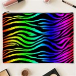 Rainbow Zebra Cosmetic Bag (XXXL)