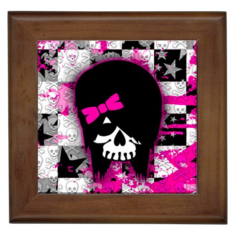 Scene Kid Girl Skull Framed Tile from ArtsNow.com Front