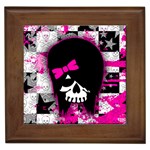 Scene Kid Girl Skull Framed Tile