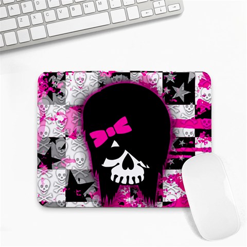 Scene Kid Girl Skull Small Mousepad from ArtsNow.com Front