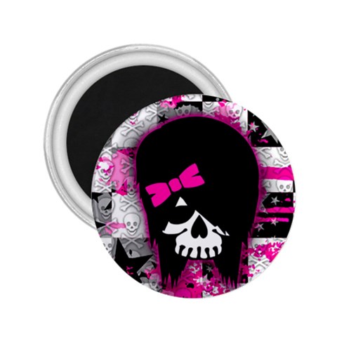 Scene Kid Girl Skull 2.25  Magnet from ArtsNow.com Front