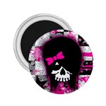 Scene Kid Girl Skull 2.25  Magnet