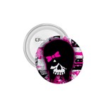 Scene Kid Girl Skull 1.75  Button