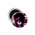 Scene Kid Girl Skull 1.75  Magnet