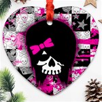 Scene Kid Girl Skull Ornament (Heart)