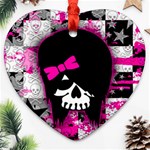 Scene Kid Girl Skull Ornament (Heart)