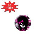 Scene Kid Girl Skull 1  Mini Magnet (10 pack) 