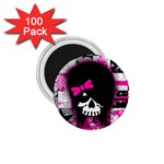 Scene Kid Girl Skull 1.75  Magnet (100 pack) 