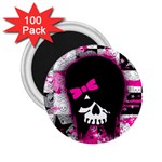 Scene Kid Girl Skull 2.25  Magnet (100 pack) 