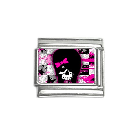 Scene Kid Girl Skull Italian Charm (9mm) from ArtsNow.com Front