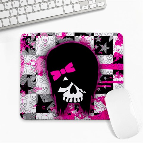 Scene Kid Girl Skull Large Mousepad from ArtsNow.com Front