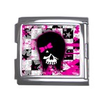 Scene Kid Girl Skull Mega Link Italian Charm (18mm)