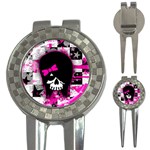 Scene Kid Girl Skull 3-in-1 Golf Divot