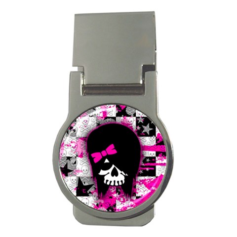 Scene Kid Girl Skull Money Clip (Round) from ArtsNow.com Front