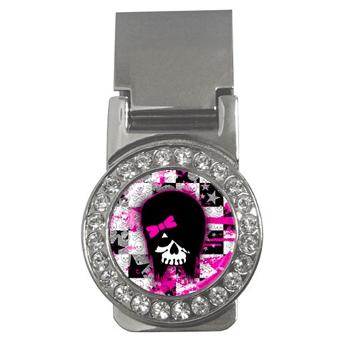 Scene Kid Girl Skull Money Clip (CZ) from ArtsNow.com Front