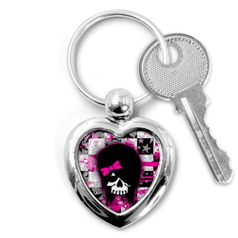 Scene Kid Girl Skull Key Chain (Heart) from ArtsNow.com Front
