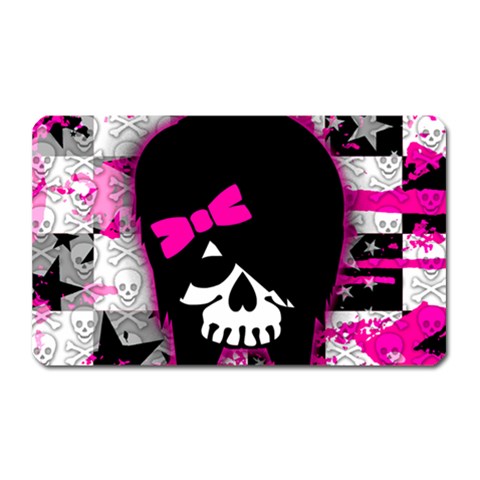 Scene Kid Girl Skull Magnet (Rectangular) from ArtsNow.com Front