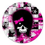 Scene Kid Girl Skull Magnet 5  (Round)